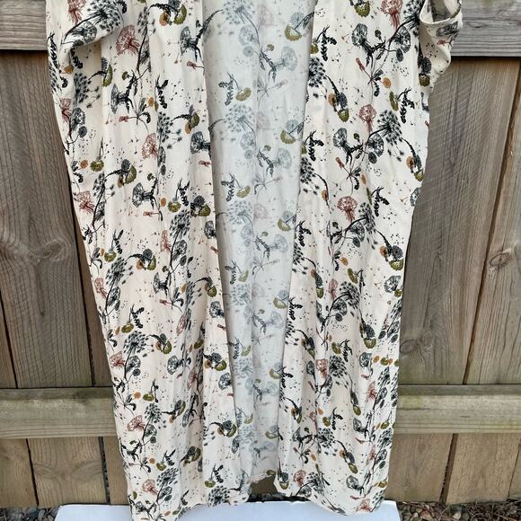 Anthropologie Bel Kazan Floral Open Front Kimono Duster Long Cardigan Size OS - Picture 5 of 10